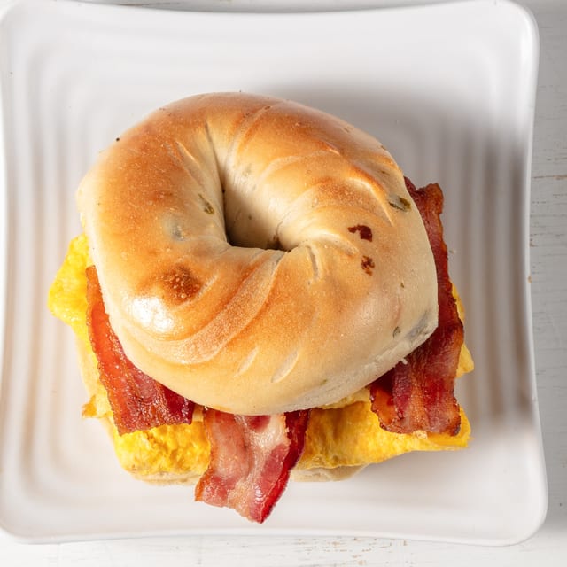 Egg Sandwich with Sausage, Bacon or Ham with Cheese.
