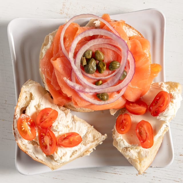 Bagel with Fresh Lox & Cream Cheese.